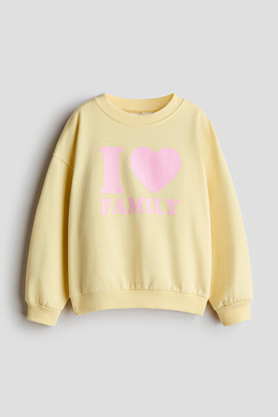 H&M Motif Detaylı ve İçi Tüylü Sweatshirt