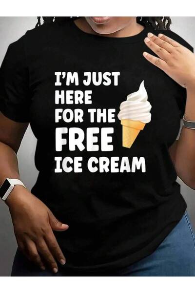 23ERVA تي شيرت I'Just Here For The Free Ice Cream Funny 2026 Cruise Vacation ...