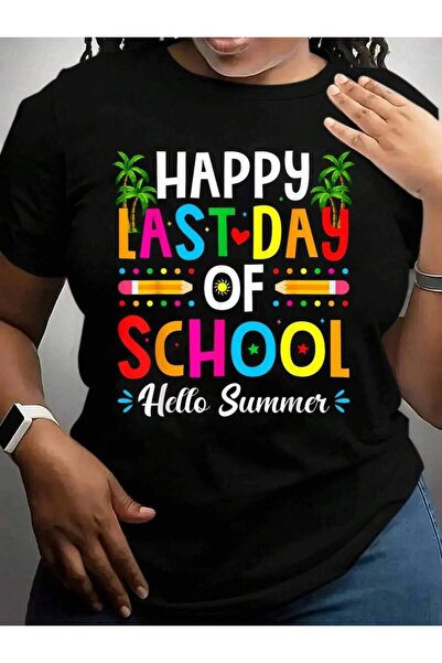 21JNRY Happy Last Day Of Hello Summer Teacher Student Back To School Black Gr...