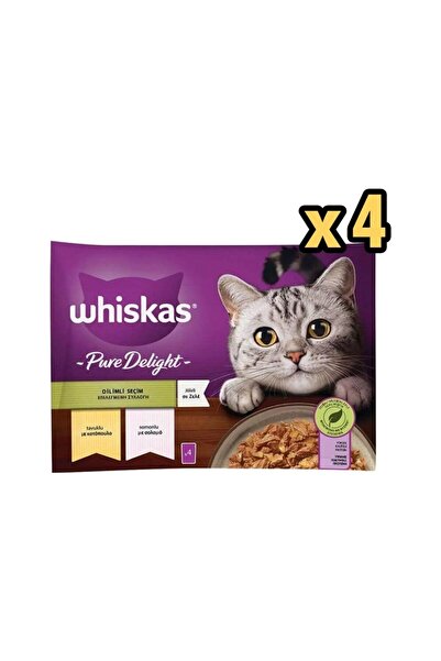 Whiskas Pure Delight Tavuk Dilimli Yaş Kedi Maması 4 x 85 gr x 4 Adet