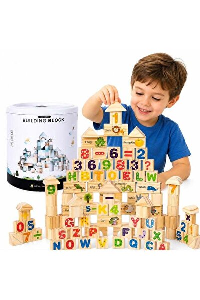 Twisoo Wooden Building Blocks Set 100 Pieces, Montessori Educational Stacking...