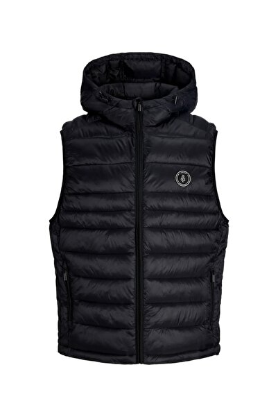 Jack & Jones Vesta men's, with hood and zipper, Regular fit, JJEKINGSLEY, Black