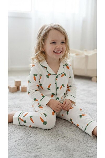 Sinem Çeyiz Ml 8627 Girl's 100% Cotton White Carrot Combed Cotton Button-Down...