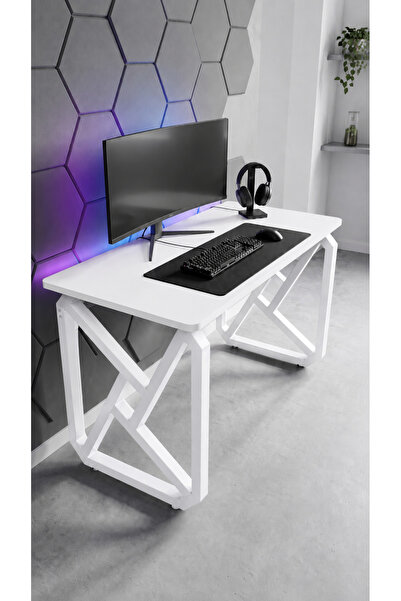 Hagen 140x60 cm Oyuncu Masası Gaming Masa Metal Geometrik Ayaklı Geniş Bilgis...