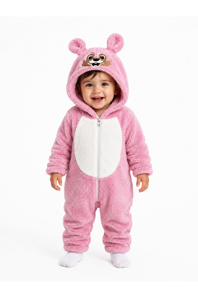 Chicsy Baby Girl Boy Baby Welsoft Plush Jumpsuit Hooded Zippered Winter Baby ...