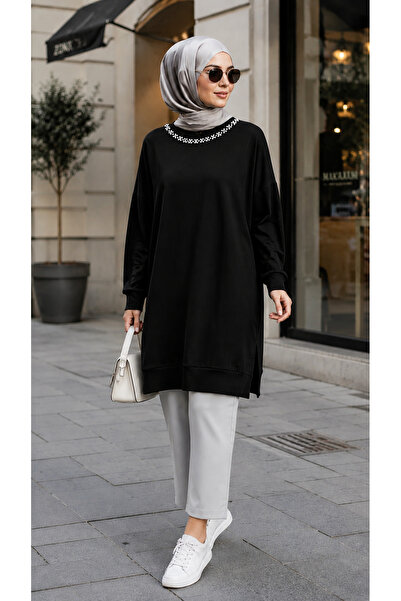 sarıdağ Modal Fabric Tunic with Stone and Pearl Details