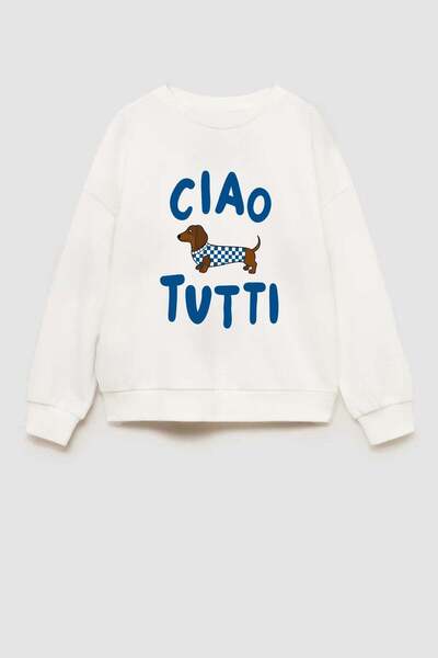 Monila Boy's 3 Thread Fabric Dog Printed Cotton Sweatshirt