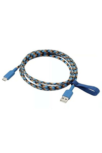 IKEA USB-A to USB-C Braided Cable, 1.5 m, Blue/Orange