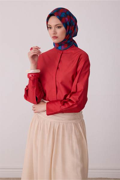 Belli Μεταξωτό μαντήλι με γεωμετρικό σχέδιο Petrol 100% Twill 4406-31