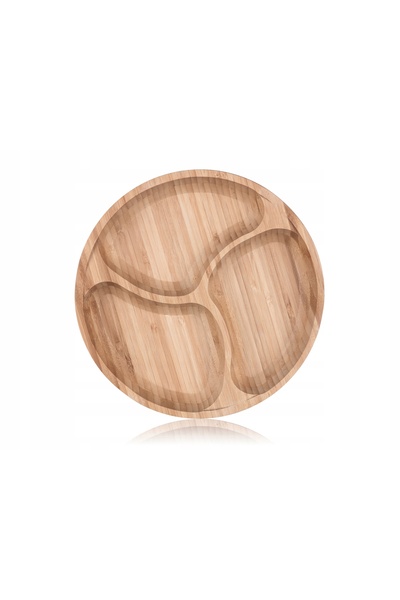 NO BRAND Platou de servire compartimentat Brilliante Bamboo din bambus 25x4cm