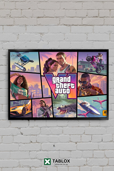 TABLOX GTA 6 Grand Theft Auto VI Vice City Naslovnica igre Rockstar Okvir Izg...