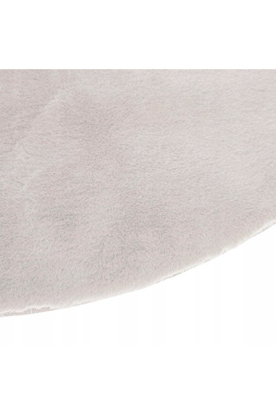 Atmosphera Covor rotund, alb, moale, cu fir mediu. 80 cm