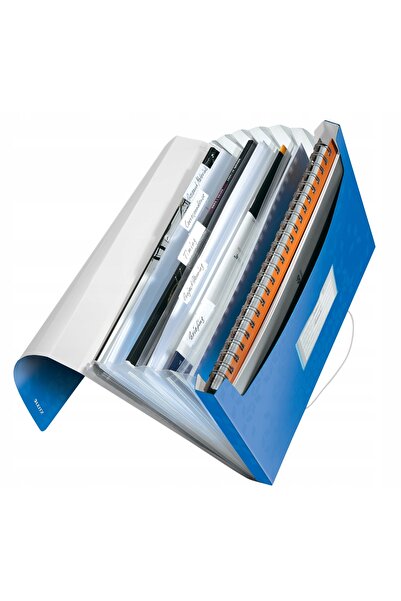 NO BRAND Dosar harmonica LEITZ WOW 6 compartimente albastru-ciel