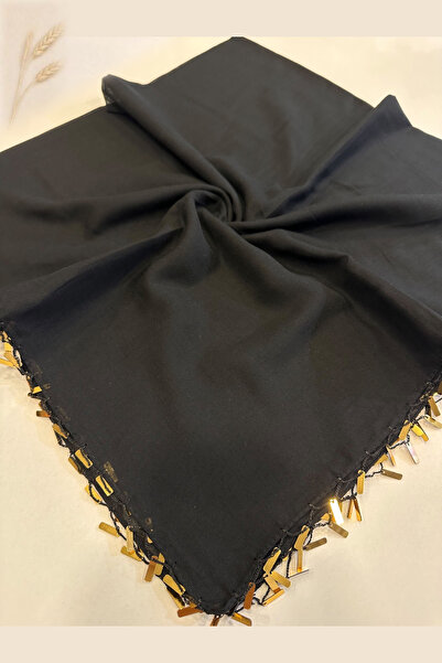 KB Bursa İpek Hand Embroidered Gold Yellow Sequin Solid Color Writing Gift Bo...