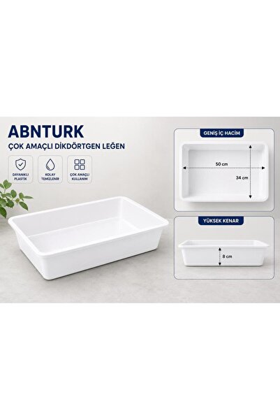 abnturk 50x34x8cm Beyaz Plastik Peynir Leğeni Büyük Boy Peynir Küveti Çok Ama...