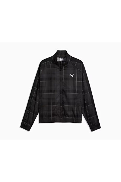 Puma T7 Relaxed Tartan Woven Trac Men's Casual Jacket 63673101 Black