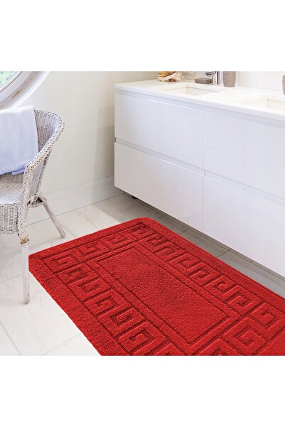 NO BRAND Covorașe de baie decupate, etnice, roșu închis, set 50 cm x 80 cm și...