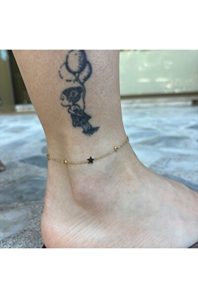 nesdesignn Minimal Steel Anklet with Star Stone Detail