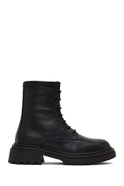 Derimod Women's Black Zippered Leather Boots Wf170008Df