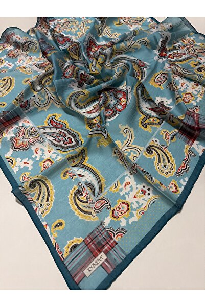 ipekevi Summer Season Tensoft Scarf Patchwork Pattern Menthol