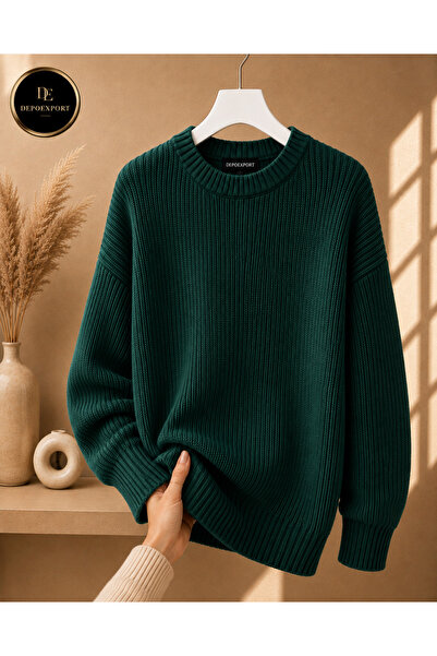 pepule Women's Premium Oversize Soft Crew Neck Knitwear Sweater