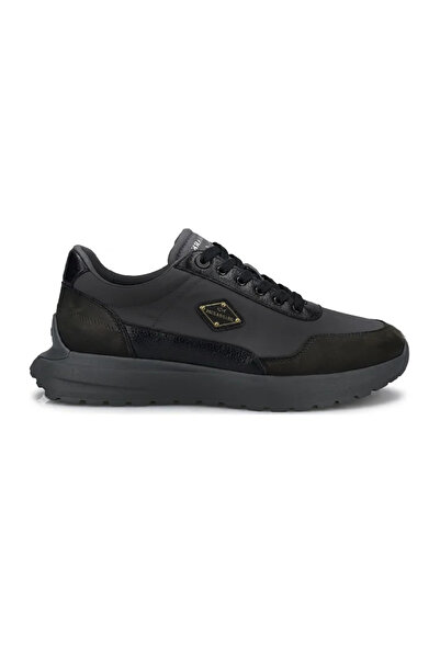 PAUL&SHARK Men's Comfortable Sole Genuine Leather Mixed Black Sneaker with Lo...