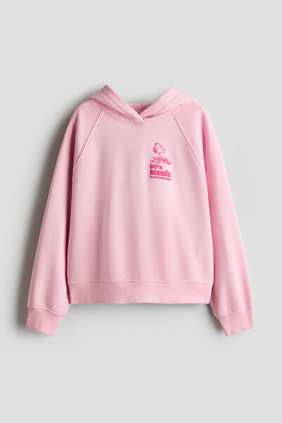 H&M Kapüşonlu ve Baskılı Oversize Üst