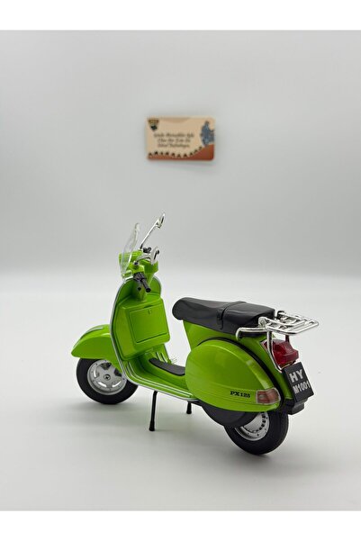MotoGarage Yeşil Vespa PX125 1:10 Ölçek Diecast Model Scooter | Işıklı Sesli