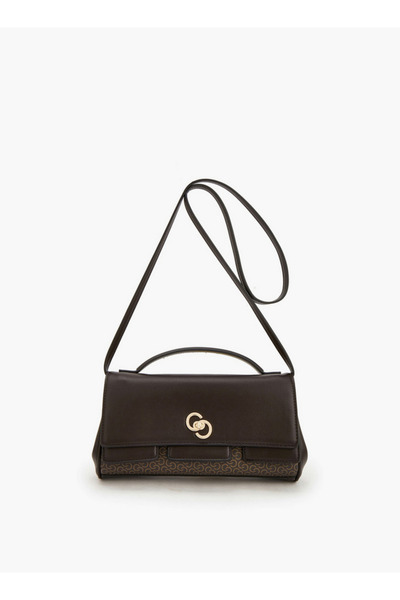 Celeste Monogram Print Satchel Bag with Strap Handle