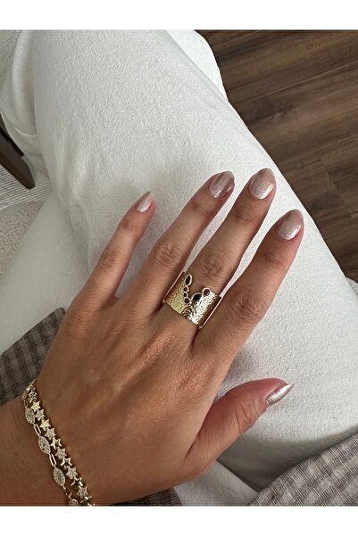 ringbox Gold Color Stone V Ring