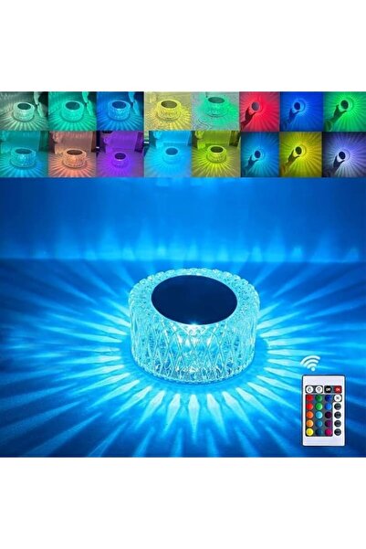 Generic Crystal Touch Table Lamp LED Night Light, 16 Colors Rechargeable Tabl...