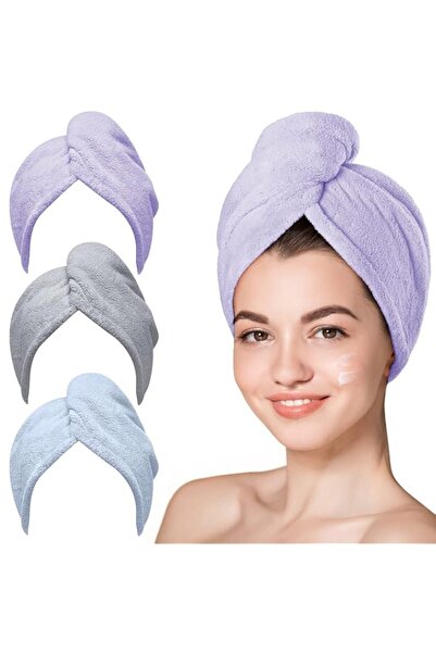 Generic Hicober Microfiber Towel, 3 Packs Hair Turbans for Wet Hair, Drying H...