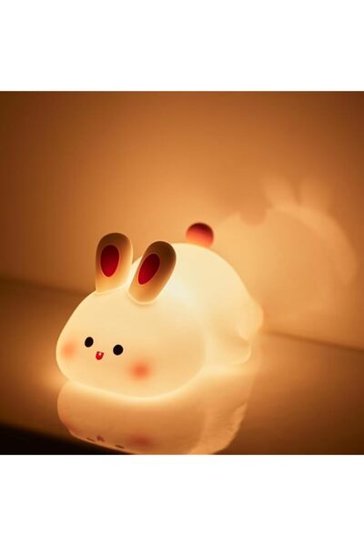 Generic Brand Night Light Cute Rabbit Silicone USB Rechargeable with Timer Di...