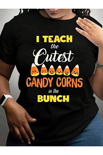kai22 I Teach Cutest Candy Corn In The Patch Teacher Halloween Black Graphic ...