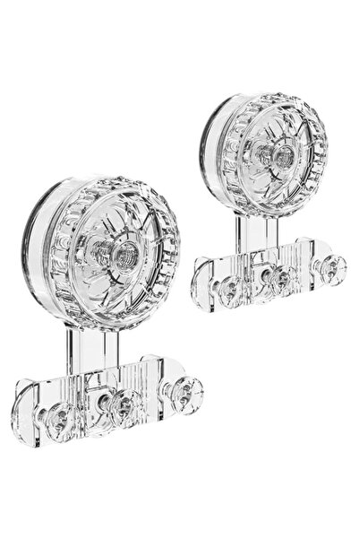 Generic Tazweeq 2 Pcs Transparent Vacuum Suction Cup Hooks, Waterproof Bathro...