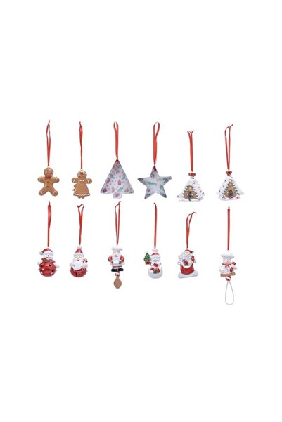 Generic Brand Kaemingk Assorted Poly Mini Natale Christmas Hanging Figures Fo...