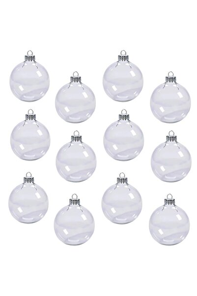 Generic 12 Pcs Clear Plastic Fillable Ornament Balls,2.36Inch Christmas DIY B...