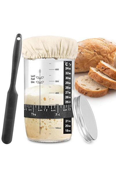 Generic YOOJ® Sourdough Starter Jar, Sourdough Starter Kit with Date Marked F...
