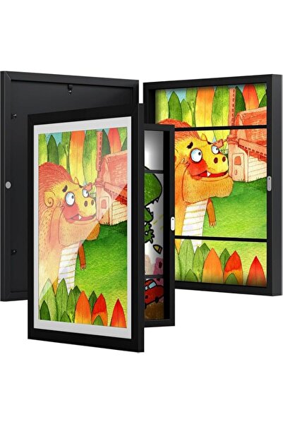 Generic Brand SOOFAM Kids Art Frames, 8.5 x 11-In, Classic Black Wooden Frame...