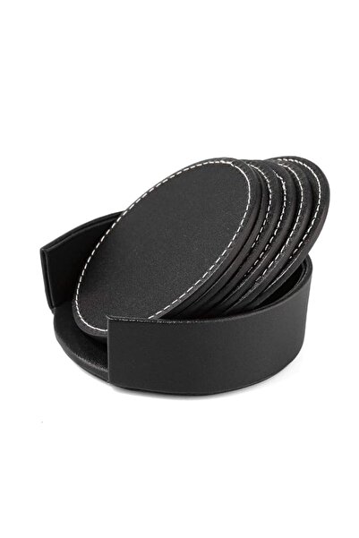 Generic PU Leather Heat-resistance Cushion Cup Coasters (6 Pieces)