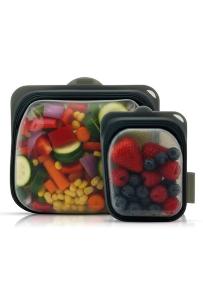 Generic 2 Pack Reusable Silicone Food Storage Bags, BPA-Free Food Grade Leakp...