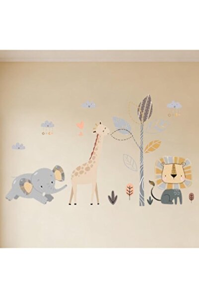 Generic Brand 1 Pcs Peel and Stick Elephant & Giraffe Wall Decals –Jungle Ani...