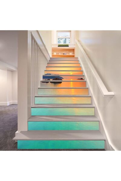 Generic Brand BPA 3D Morning Sunrise Seascape Self-Adhesive Stair Risers Stic...