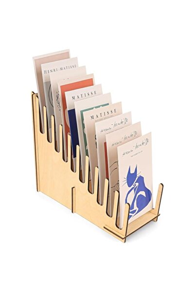 Generic Tazweeq Greeting Card Display, 10 Slot Wooden Plate Holders for Displ...