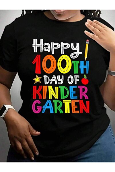 9JY Happy 100Th Day Of Kindergarten Teacher Or Student Back To School Black G...