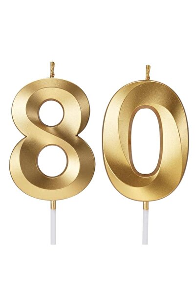 Generic Brand 80th Birthday Candles Numbers for Cakes Candle Happy Eightieth ...