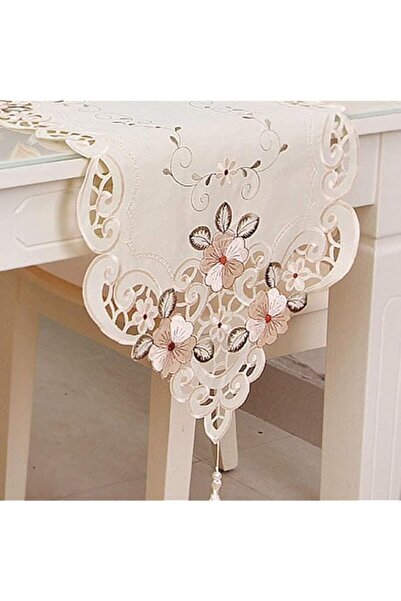 Generic Tazweeq Classic Tables Runner, 40 x 150 cm Flower Embroidery Vintage ...