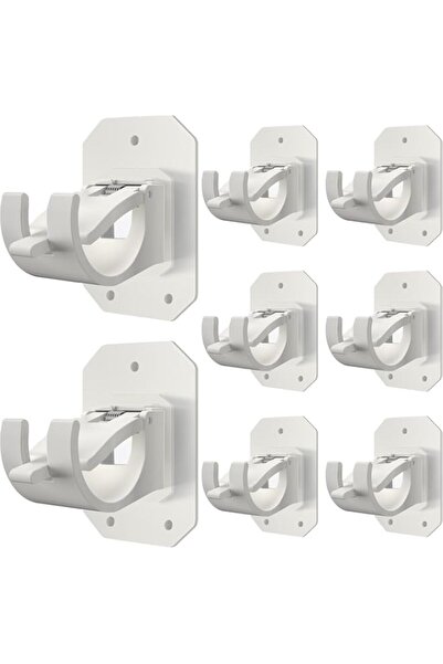 Generic Tazweeq 8 Pcs No Drill Curtain Rod Brackets, Self-Adhesive Rod Holder...