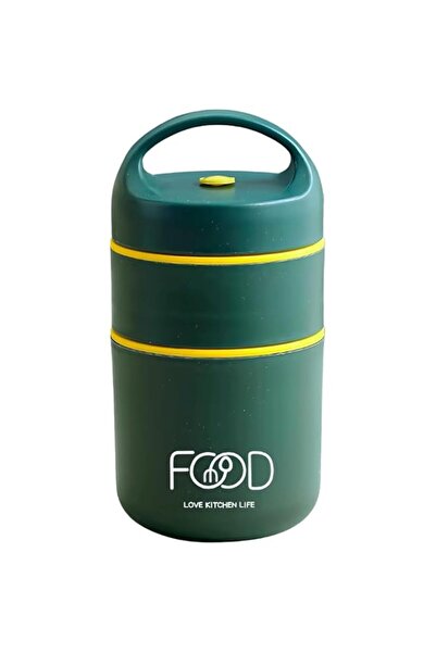 Generic Double Soup Bowl Insulated Lunch Container Thermos Steel Food Jar wit...