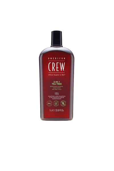 American Crew TEA TREE 3 în 1 șampon, balsam și gel de duș 1000 ml